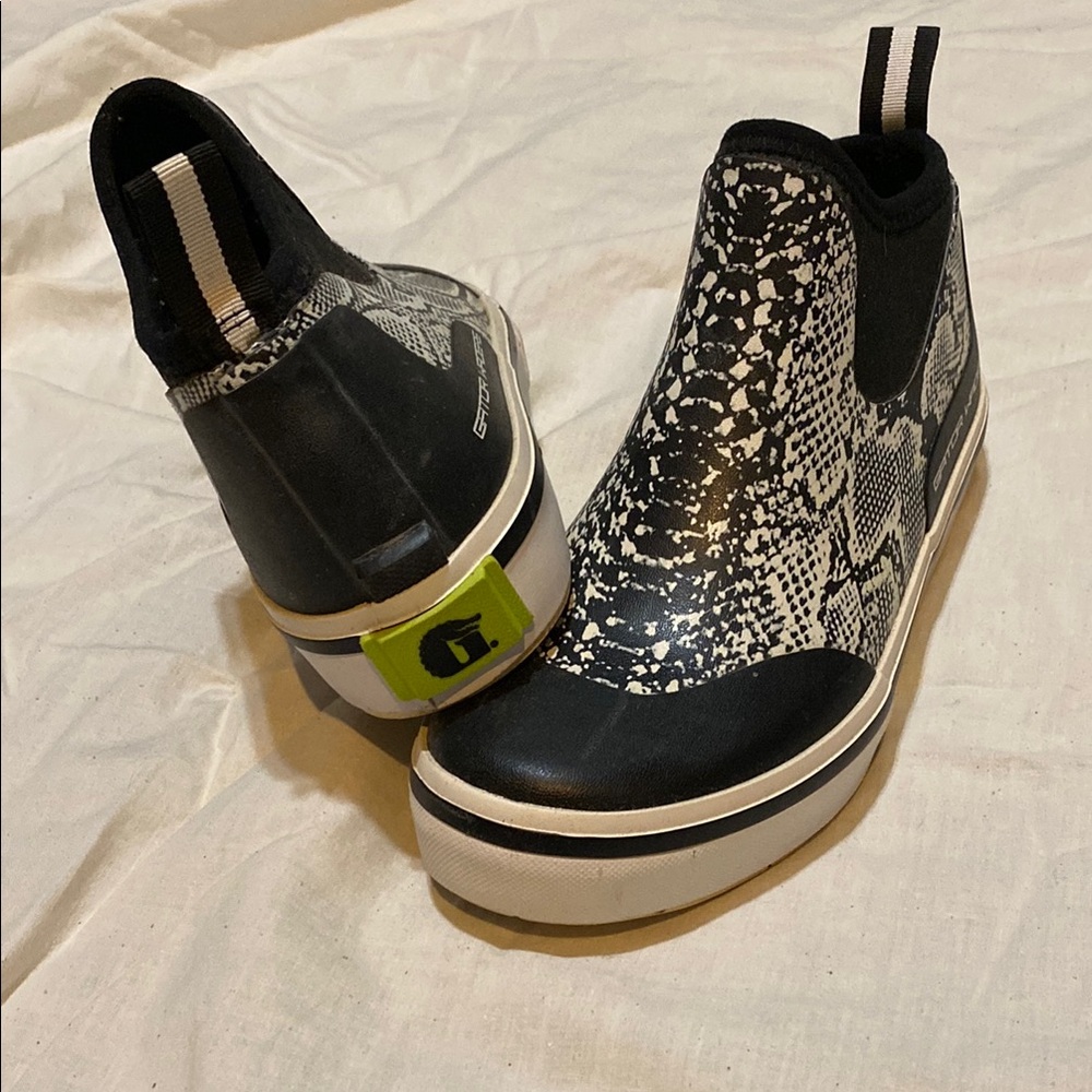 Black and White Slip-On Sneakers